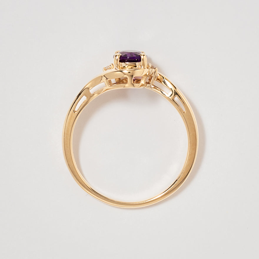 Amethyst Ring 10K Yellow Gold