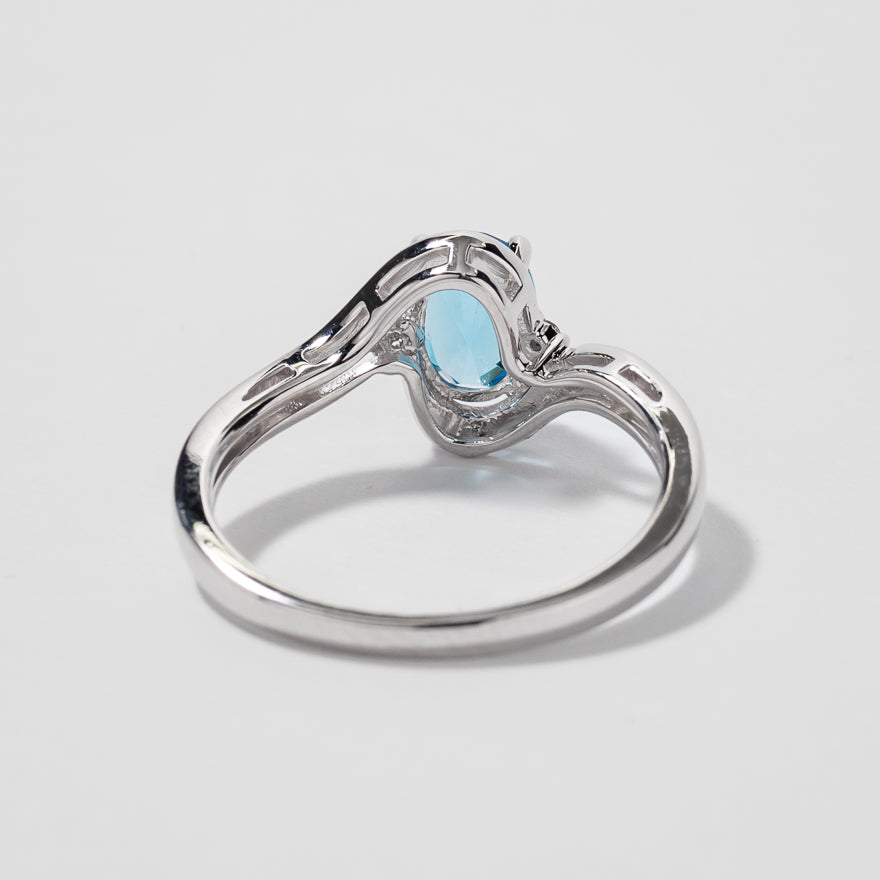 Blue Topaz Ring 10K White Gold