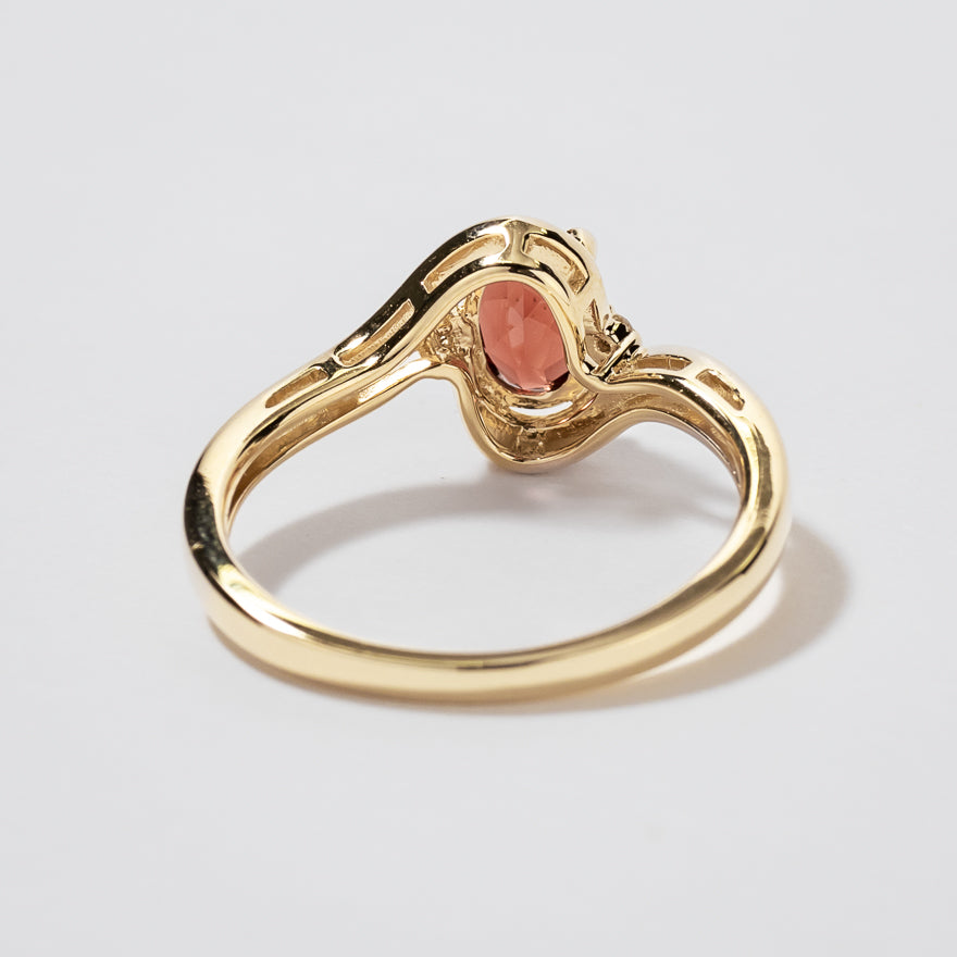 Garnet Ring 10K Yellow Gold