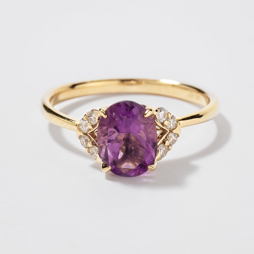 Amethyst Ring 10K Yellow Gold