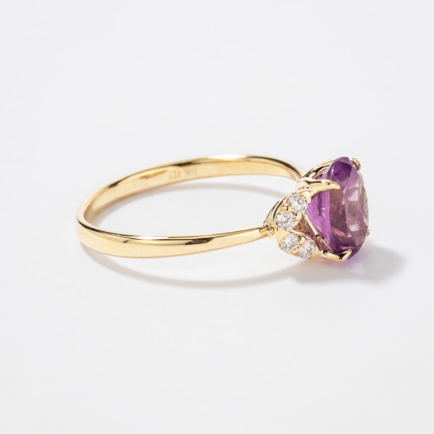 Amethyst Ring 10K Yellow Gold