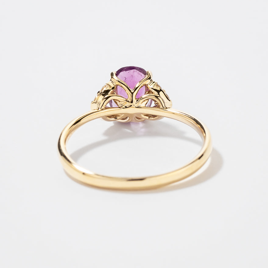 Amethyst Ring 10K Yellow Gold