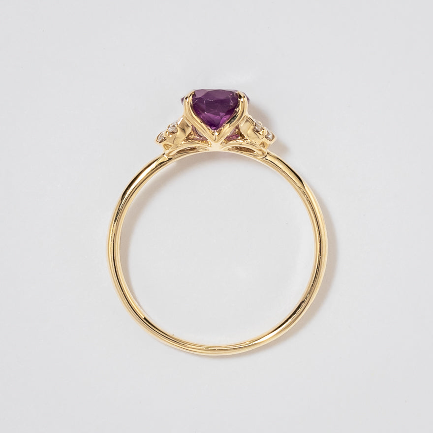 Amethyst Ring 10K Yellow Gold