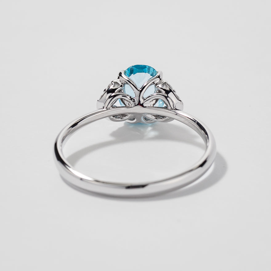 Blue Topaz Ring 10K White Gold