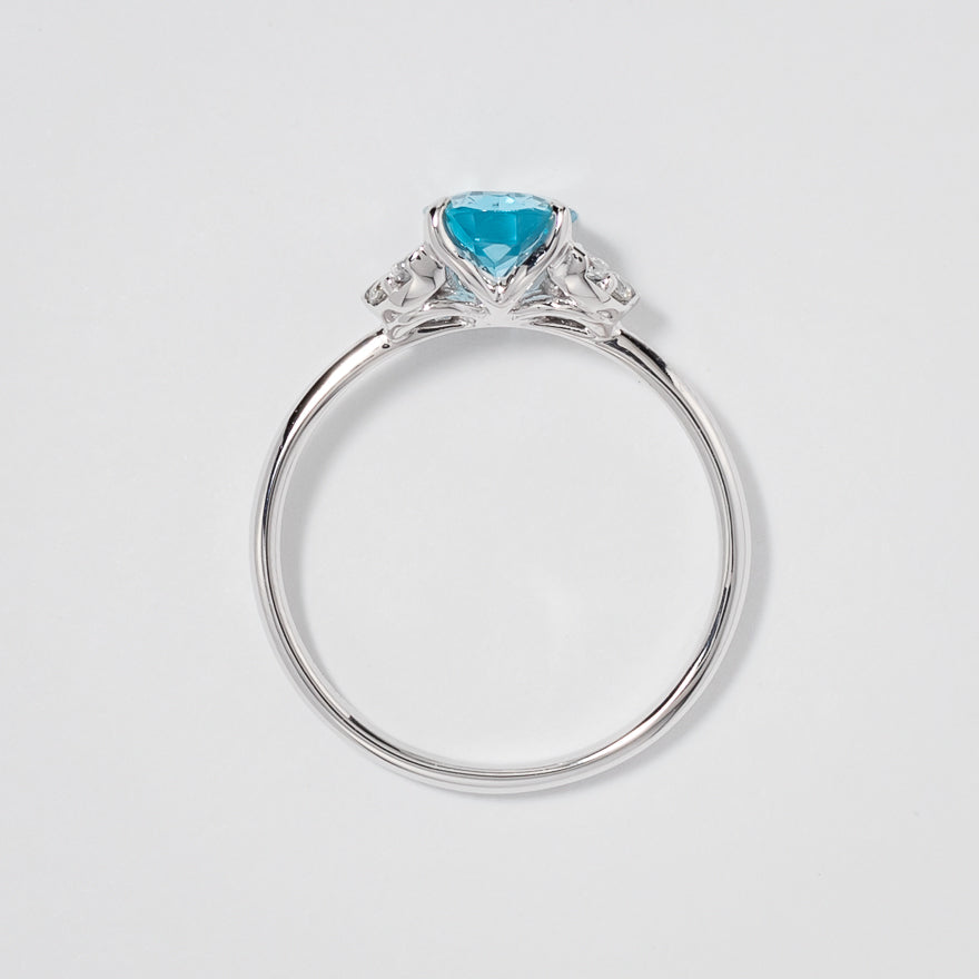 Blue Topaz Ring 10K White Gold