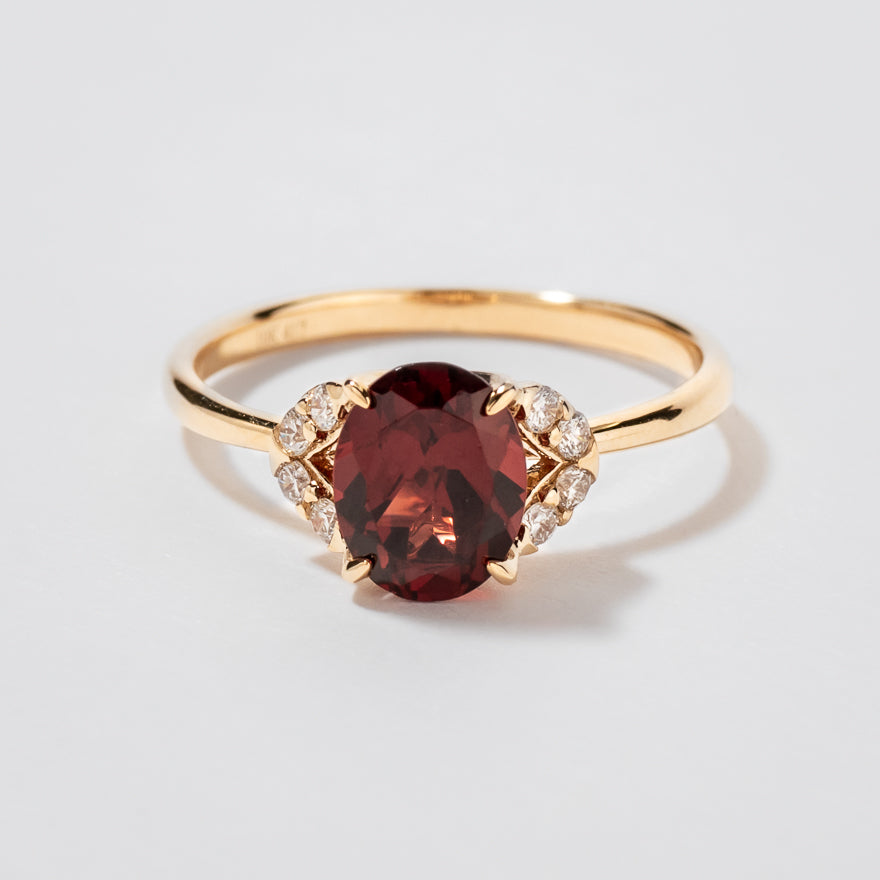 Garnet Ring 10K Yellow Gold