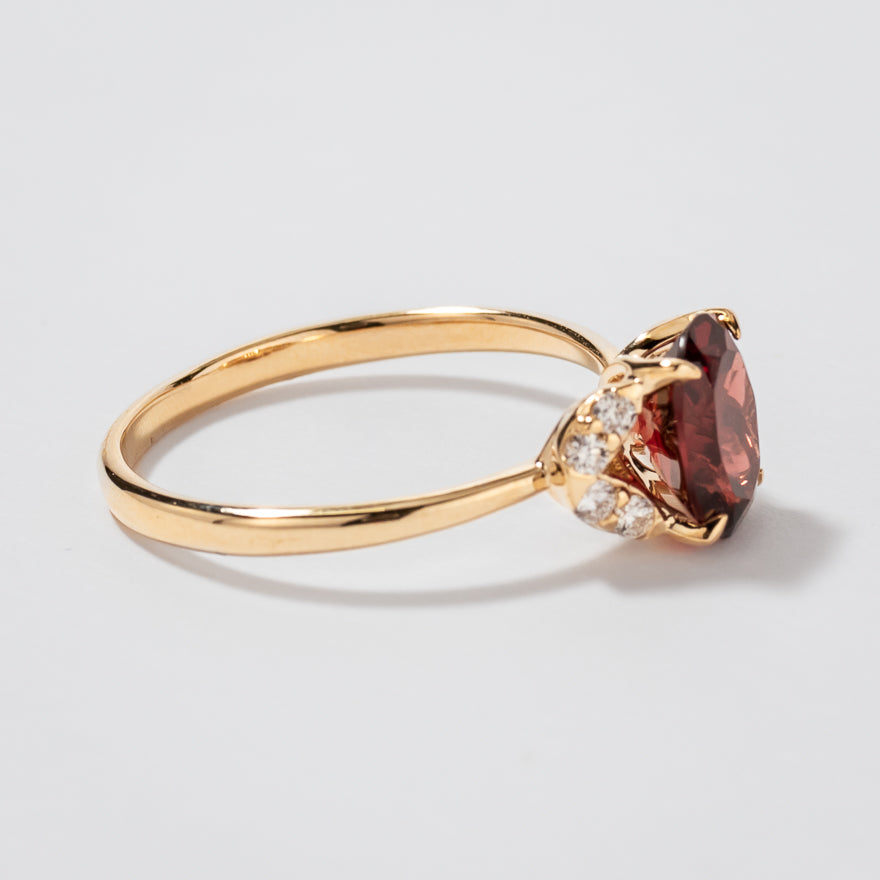 Garnet Ring 10K Yellow Gold