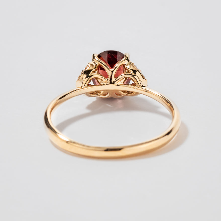 Garnet Ring 10K Yellow Gold