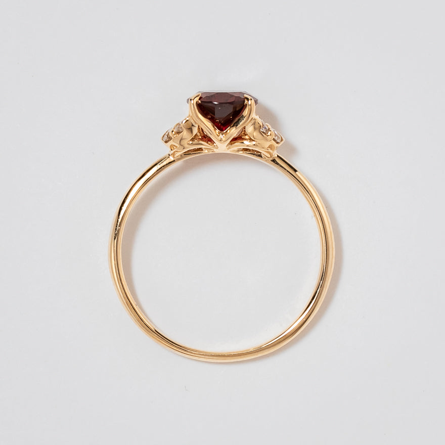 Garnet Ring 10K Yellow Gold