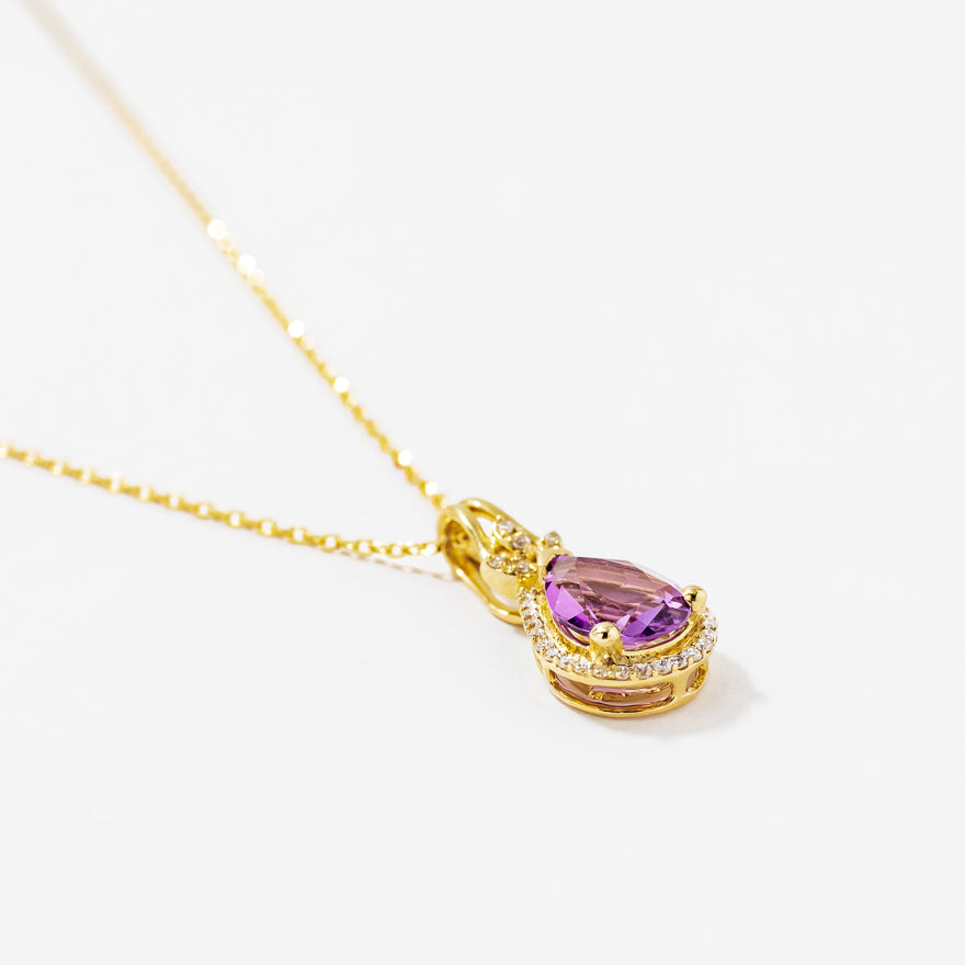 Amethyst Pendant in 10K Yellow Gold