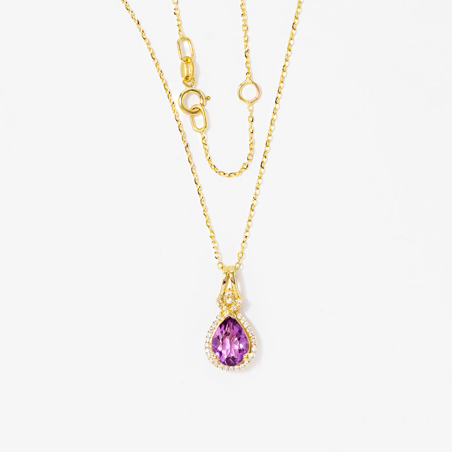 Amethyst Pendant in 10K Yellow Gold