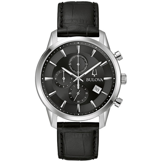 Bulova Sutton Black Dial Chronograph Watch | 96B403