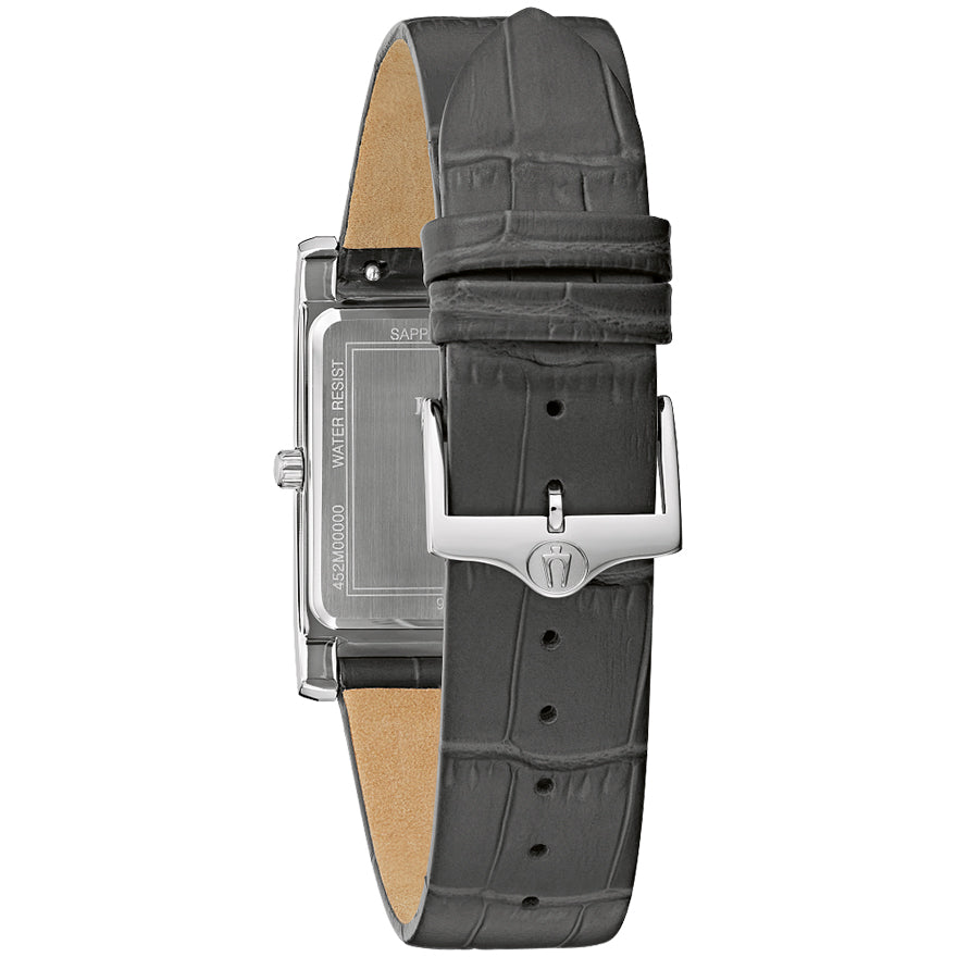 Bulova Men's Sutton Gray Leather Strap Watch | 96B443