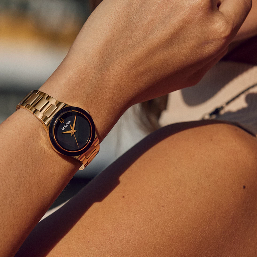 Bulova Millennia Gold Tone Ladies Watch | 97L175