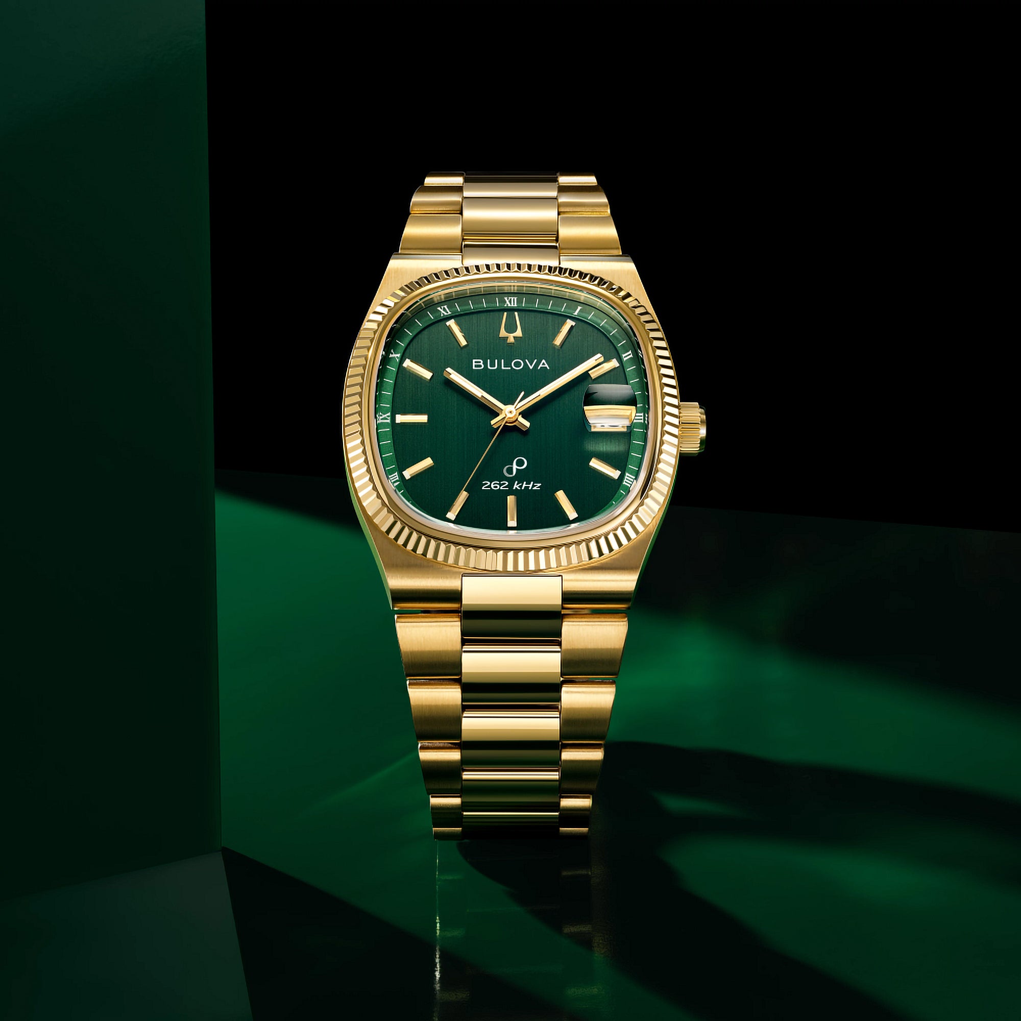 Bulova Super Seville Green Dial Watch | 97B237 – Ann-Louise Jewellers
