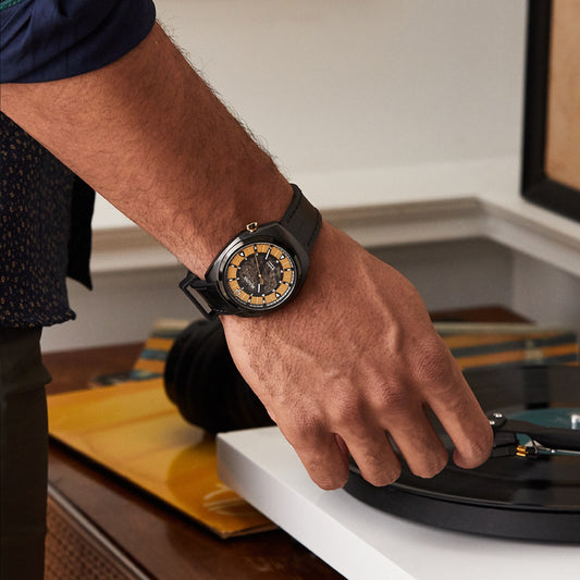 Bulova Grammy Edition Black Gold Dial Automatic Watch | 98A241