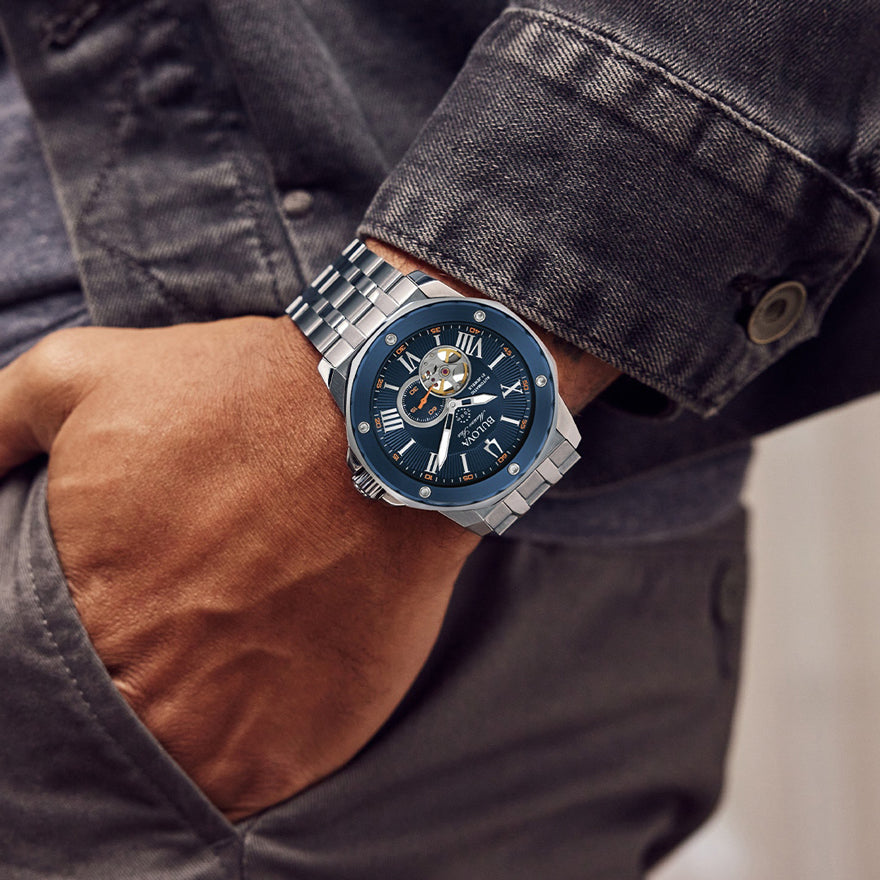 Bulova Marine Star Automatic Men's Blue Dial Watch 98A302 – Ann