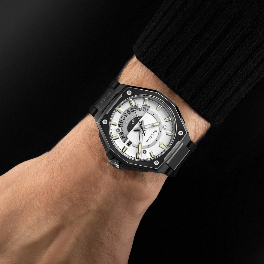 Bulova Series X White Dial Rubber Strap Watch | 98B457