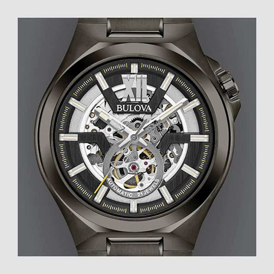 Bulova Men's Classic Automatic Watch Black Stainless Steel