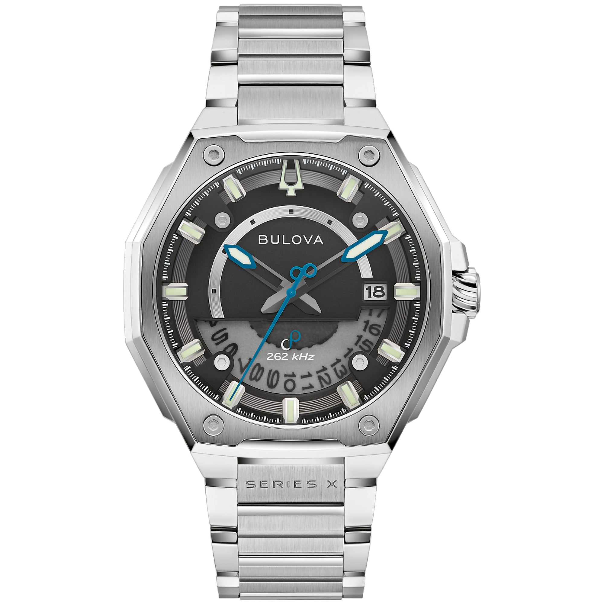 Bulova Series X Black Dial Stainless Steel Bracelet Watch | 98B456