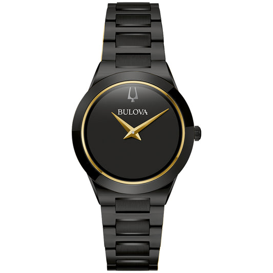 Bulova Millennia Black Dial Stainless Steel Watch | 98L314