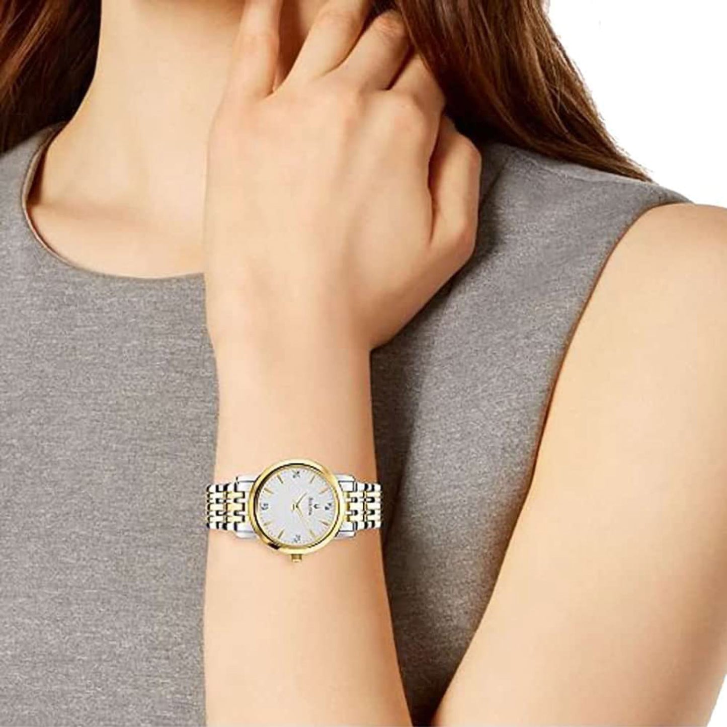 Bulova Women' Diamond Silver White Dial Bracelet Watch | 98P115