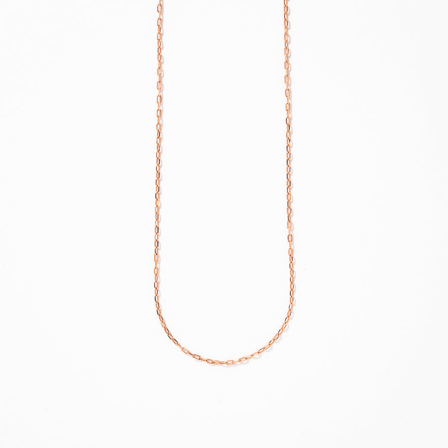 10K Rose Gold 1mm Open Cable Chain (18")
