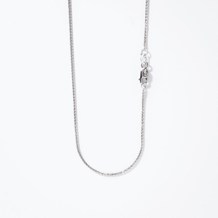 10K White Gold Diamond Cut Round 1.00mm Wheat Chain (16")