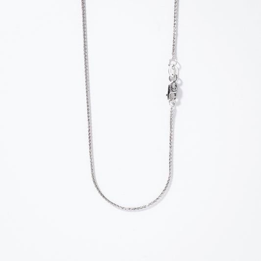 10K White Gold Diamond Cut Round 1.00mm Wheat Chain (16")