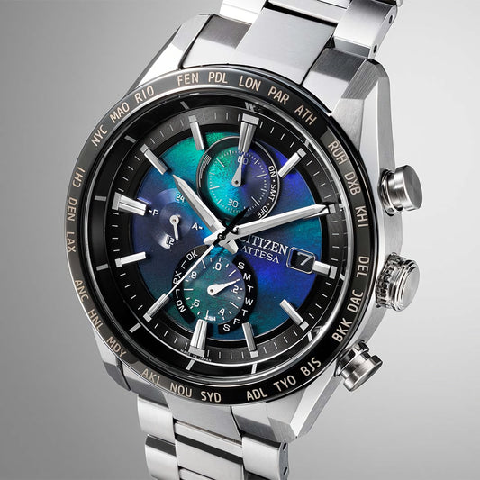 Citizen Eco-Drive Attesa Blue Dial Super Titanium Bracelet Watch | AT8188-64L