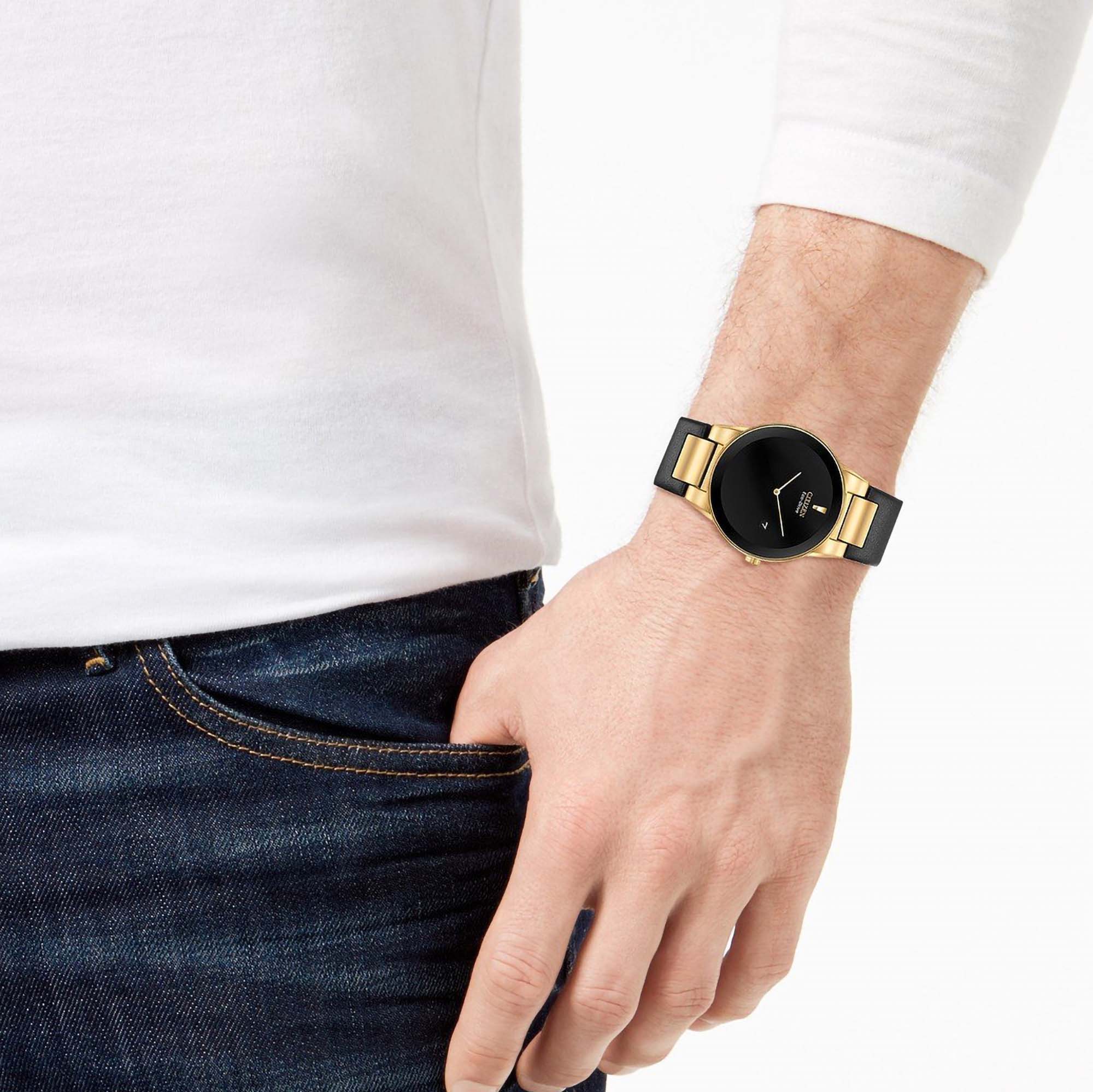 Citizen Men's Axiom Eco-Drive With Gold Tone Case and Black