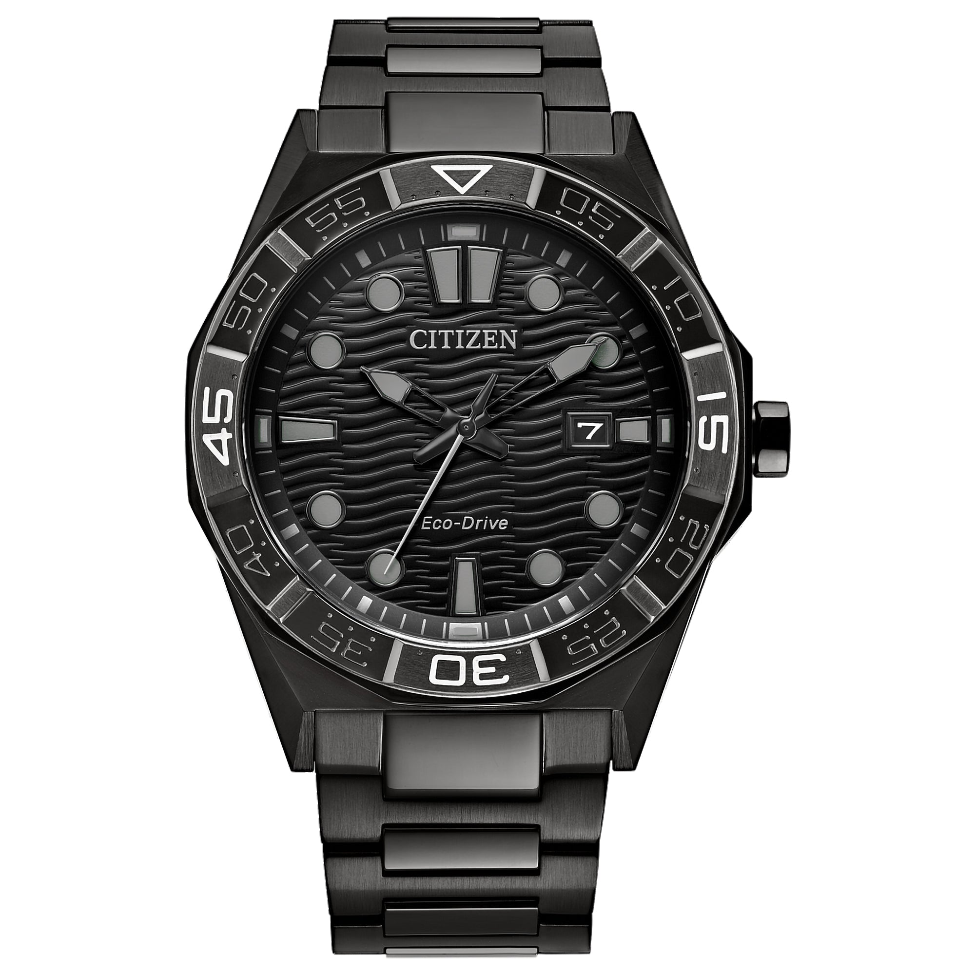 Citizen Eco-Drive Brycen Black Dial Stainless Steel Bracelet | AW1855-