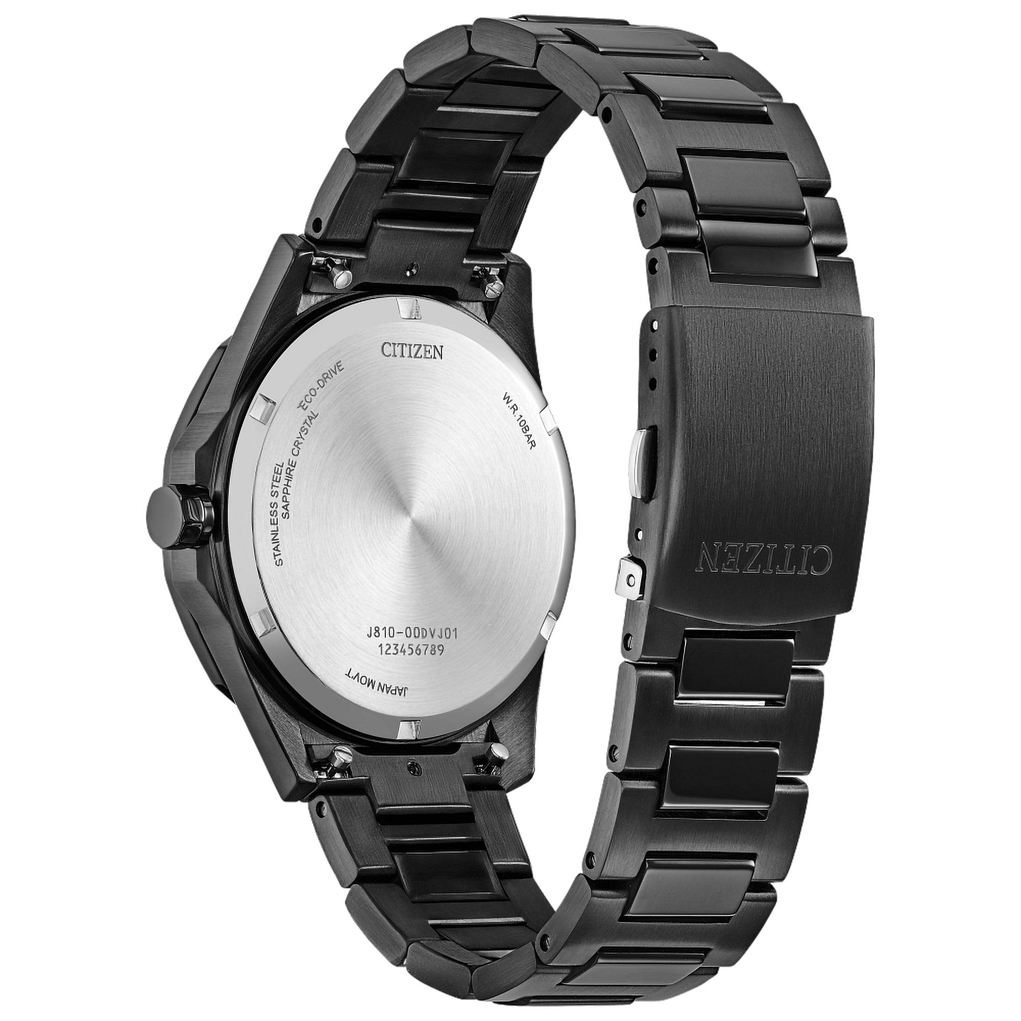 Citizen Eco-Drive Brycen Black Dial Stainless Steel Bracelet | AW1855-