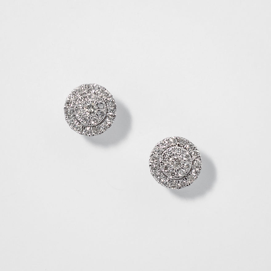 75mm Diamond Cluster Stud Earrings 18K White Gold  Etsy  Diamond  earrings studs Stud earrings Diamond studs