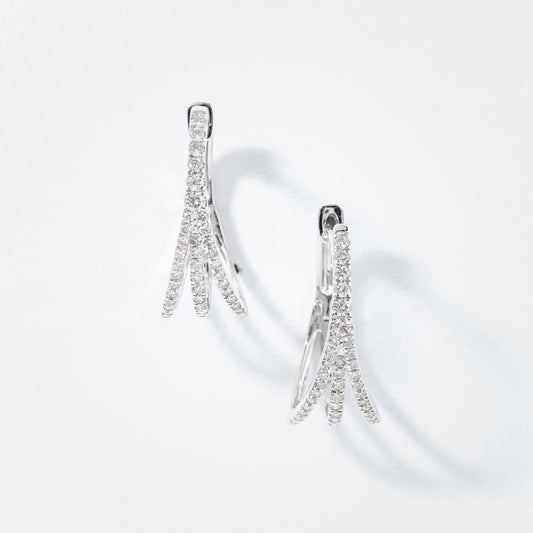 Split Hoop Diamond Earrings in 10K White Gold (0.50 ct tw)