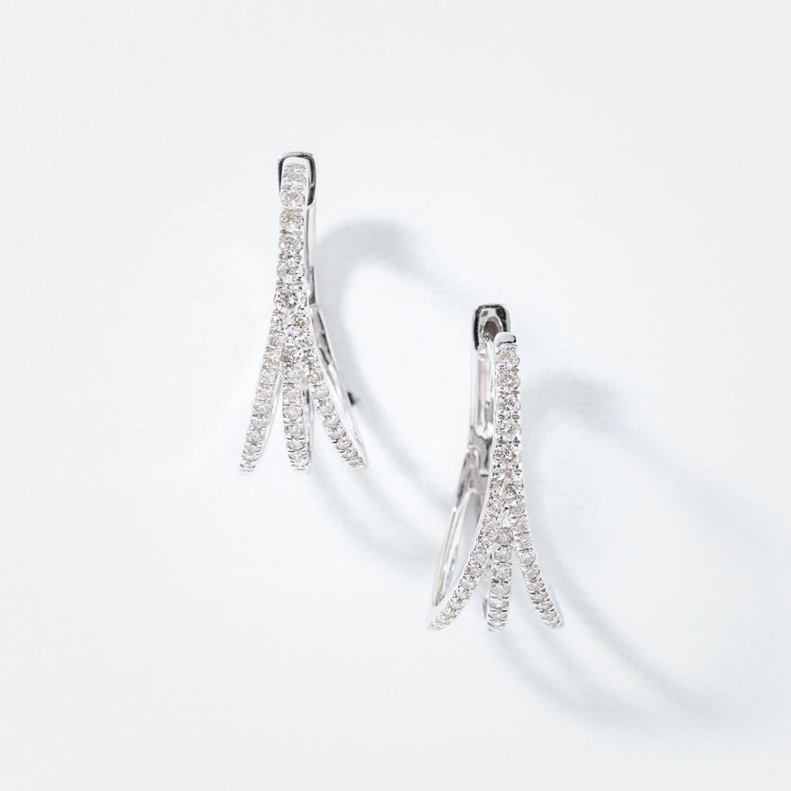 Split Hoop Diamond Earrings in 10K White Gold (0.50 ct tw)