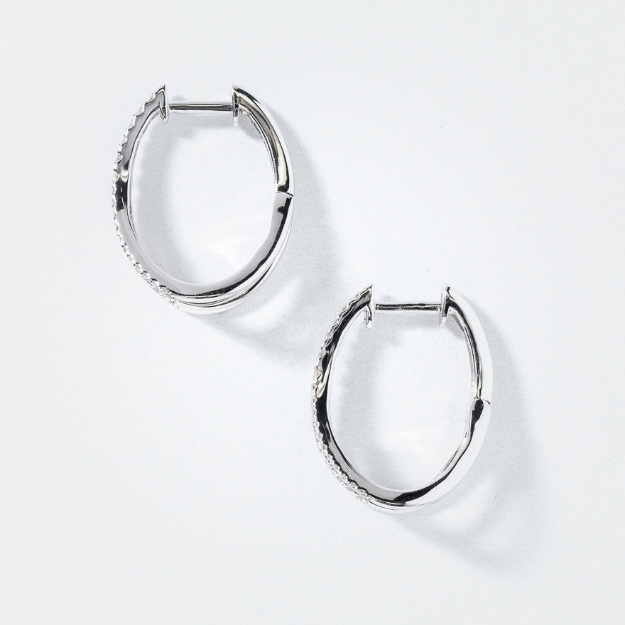 Split Hoop Diamond Earrings in 10K White Gold (0.50 ct tw)
