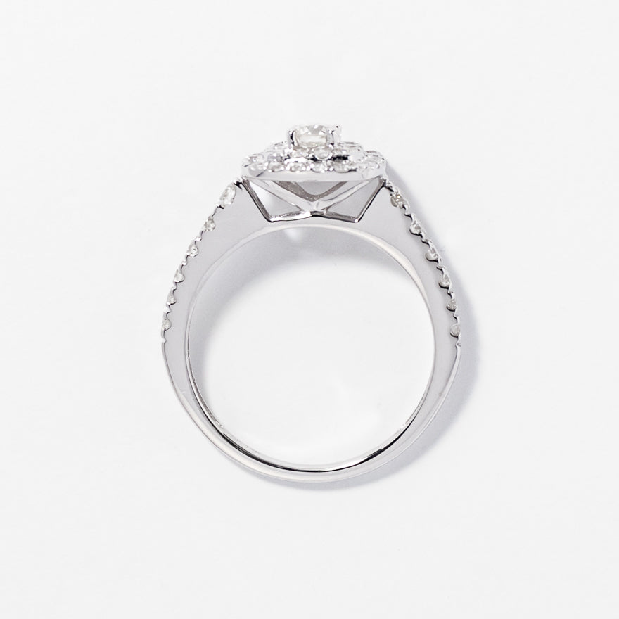 Double Halo Diamond Ring in 14K White Gold (0.74ct tw)