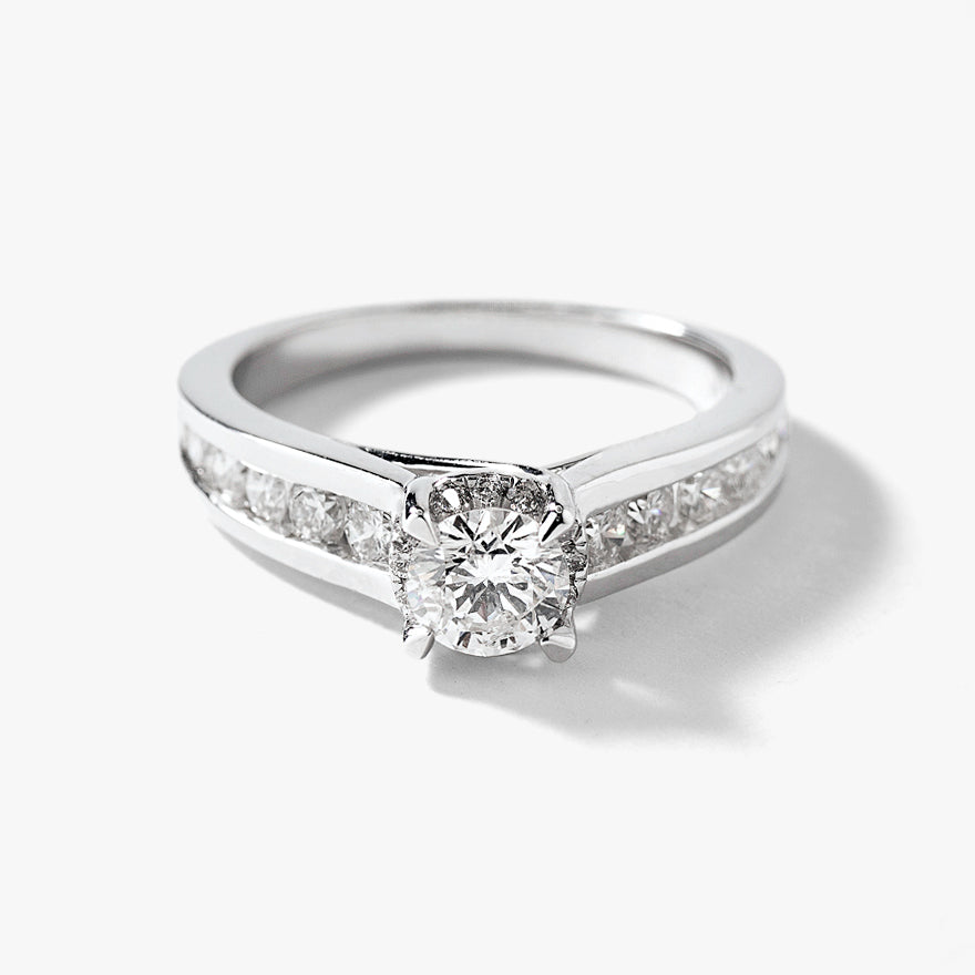 Diamond Engagement Ring in 14K White Gold (1.10 ct tw)