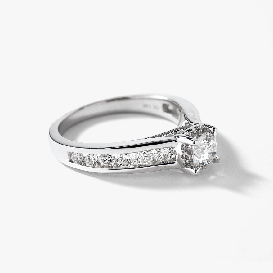 Diamond Engagement Ring in 14K White Gold (1.10 ct tw)