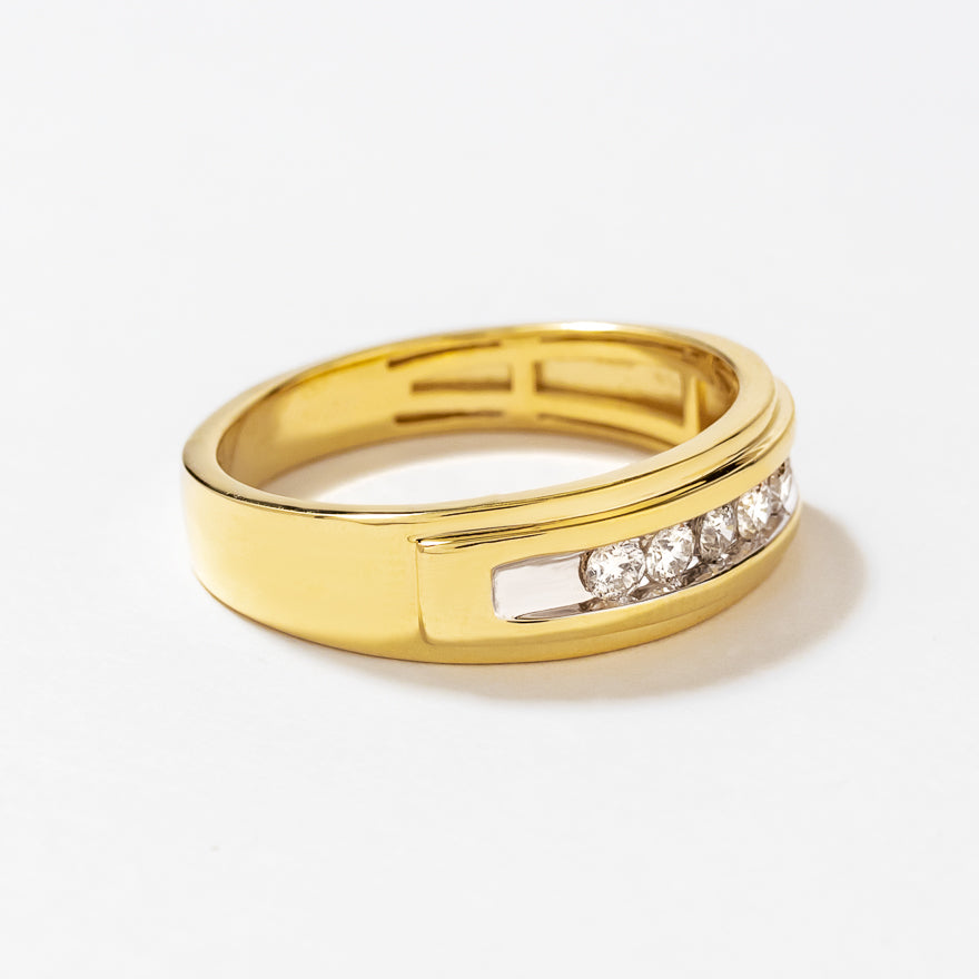 Gent's Channel Set Diamond Ring in 10K Yellow Gold (0.25 ct tw)