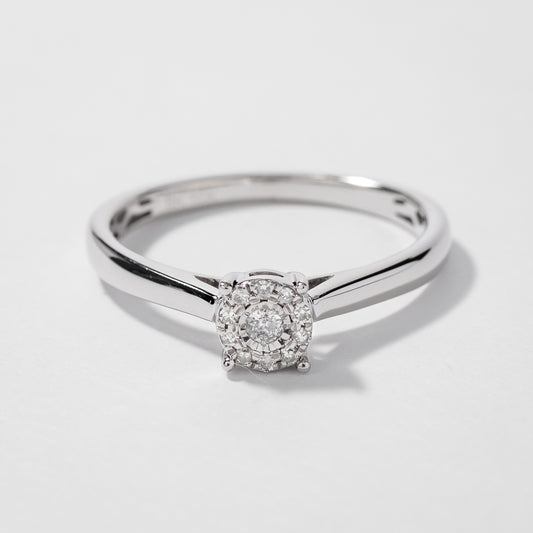 White Gold Diamond Cluster Promise Ring (0.05 ct tw)