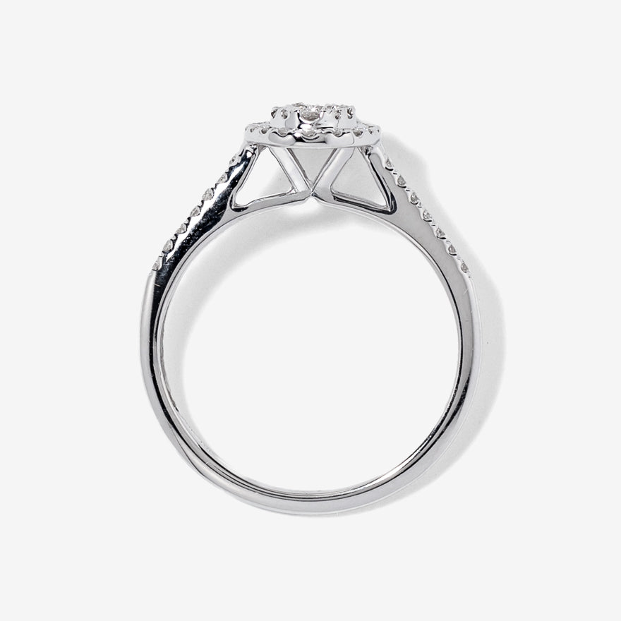 Oval Diamond Cluster Ring in 10K White Gold (0.40ct tw)