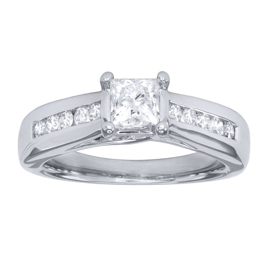 Princess Cut Diamond Engagement Ring In 14K White Gold  (1.00 ct tw)