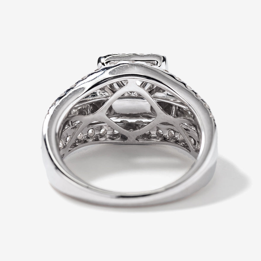 Halo Diamond Cluster Engagement Ring in 14K White Gold (2.00ct tw)