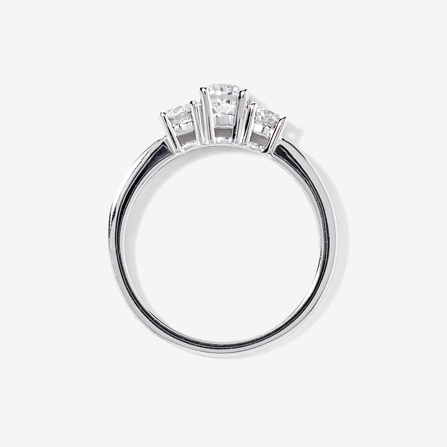 Three-Stone Diamond Engagement Ring in 10K White Gold (0.95 ct tw)