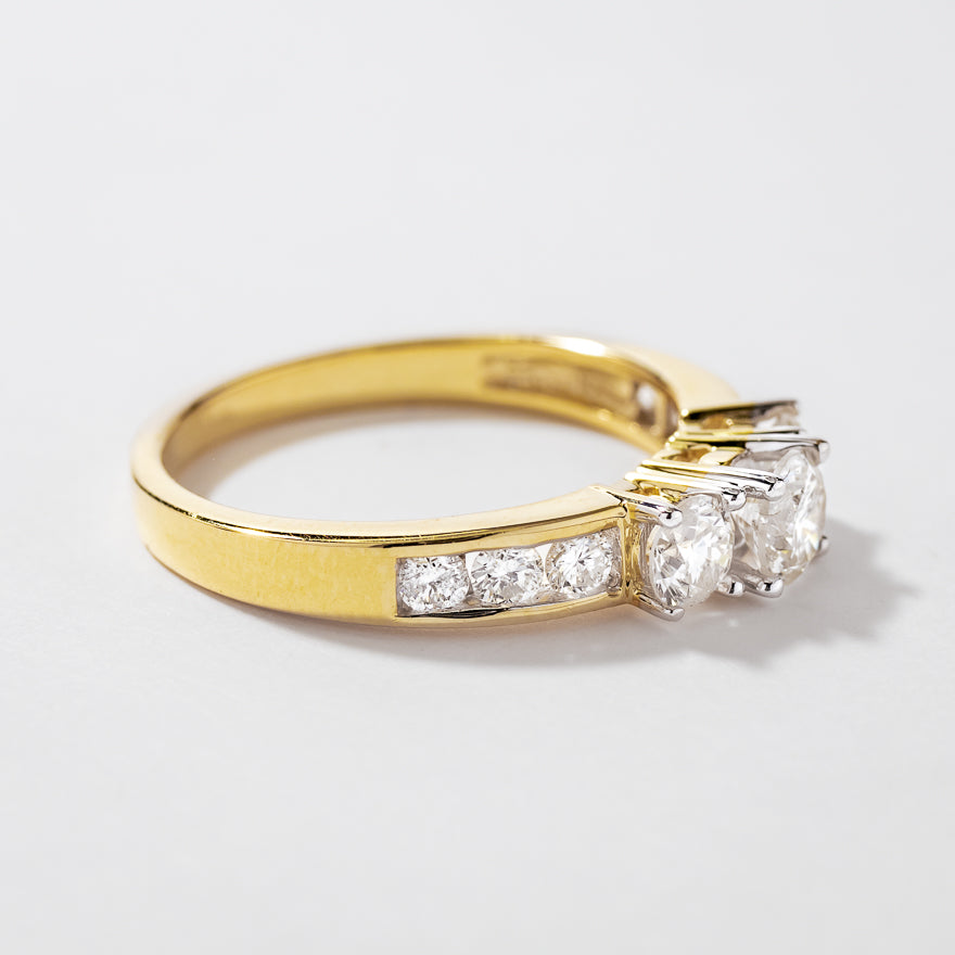 Three-Stone Diamond Engagement Ring in 10K Yellow Gold (0.95 ct tw)