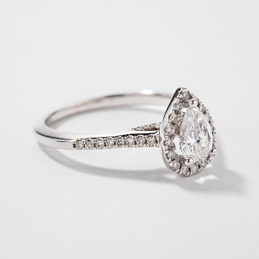 Pear shaped diamond wedding on sale ring