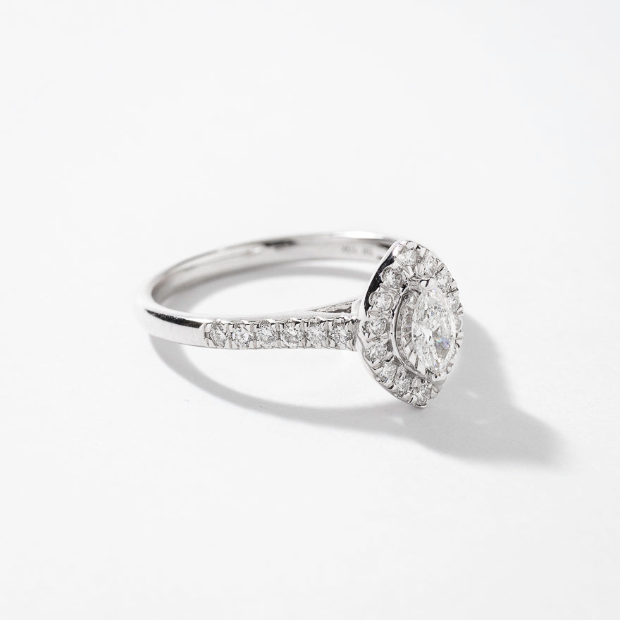 Marquise Diamond Ring in 10K White Gold (0.50 ct tw)