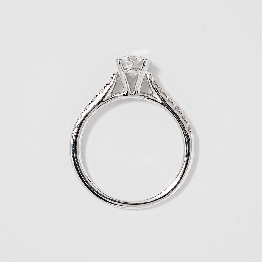 Diamond Accented Engagement Ring in 14K White Gold (1.00ct tw)